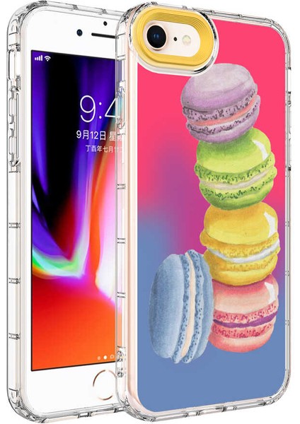 Apple iPhone Se 2022 Kılıf Kamera Korumalı Renkli Desenli Sert Silikon Korn Kapak