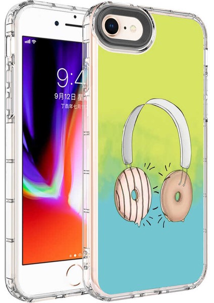 Apple iPhone Se 2022 Kılıf Kamera Korumalı Renkli Desenli Sert Silikon Korn Kapak