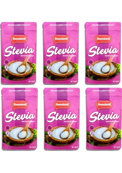 Stevia Prebiyotik Lifli Toz Sofralık Tatlandırıcı 500 gr x 6 Adet