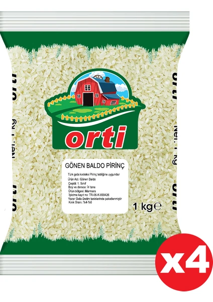 Gönen Baldo Pirinç 1 kg x 4 Paket