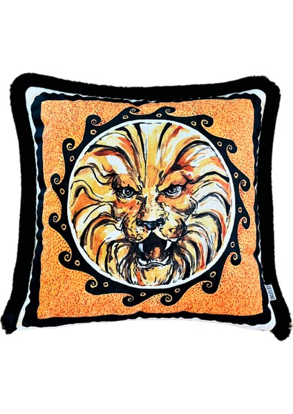 Dekoratif Aslan Desenli Kırlent Kılıfı - Heritage Serisi 50 x 50 fiyatları