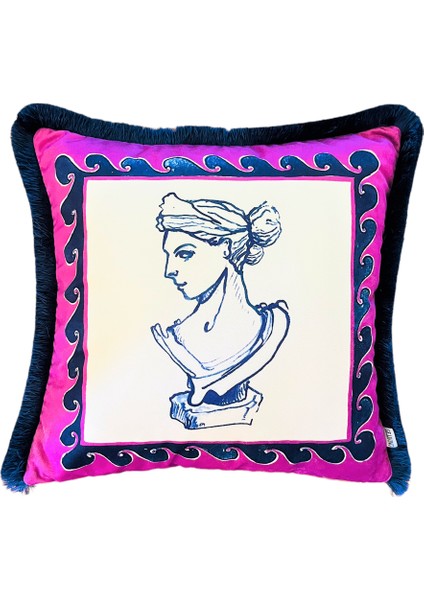 Dekoratif Büst Desenli Kırlent Kılıfı - Heritage Serisi 50 x 50 fiyatları