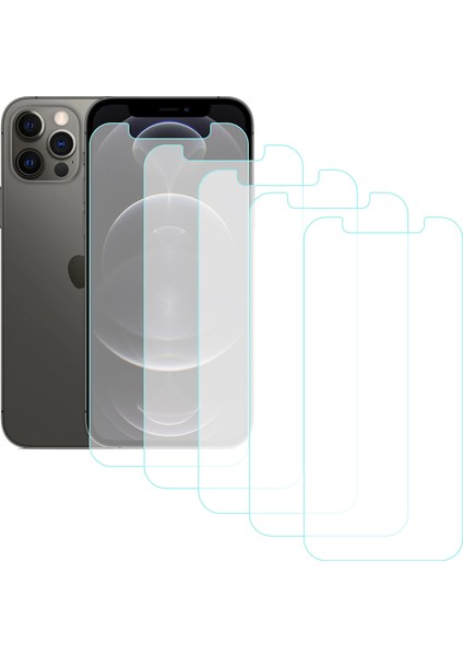 iPhone 12 / 12 Pro Temperli Cam Ekran Koruyucu 5li Eko Paket