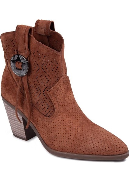 2018506Y Delikli Nubuk Deri Topuklu Yazlık Kadın Bot modelleri