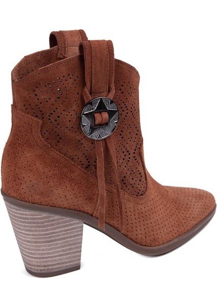 2018506Y Delikli Nubuk Deri Topuklu Yazlık Kadın Bot indirimleri