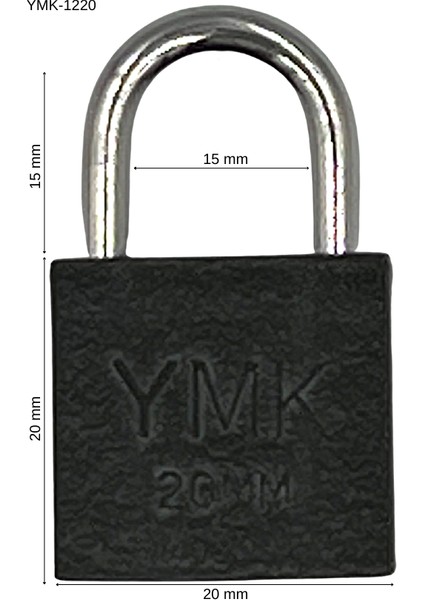 Ymk Kancalı Asma Kilit Kısa Gri 1 Paket ( 12 Adet ) 20 mm