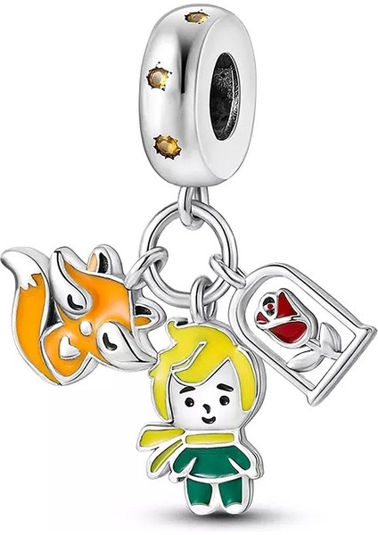 Küçük Prens Tilki Charm 925 Ayar Gümüş