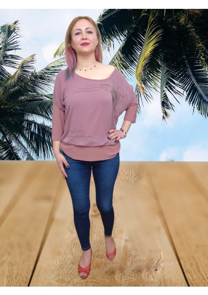 Taş Işlemeli Pembe Bluz modelleri