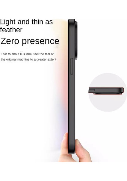Iphone 14 (6.1) Kılıf Metal Düğme ve Kamera Çerçeveli Kenarları Silikon Arkası Sert Titanium Case