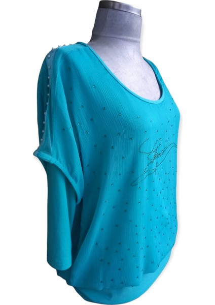 Likralı Taş ve Tül Detaylı Bluz fırsatları