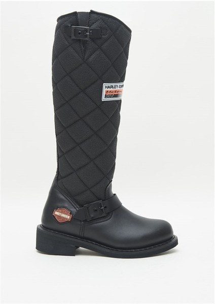 Laconia Hi 646 Siyah Yağlı Deri Kadın Bot Postal Ayakkabı V2