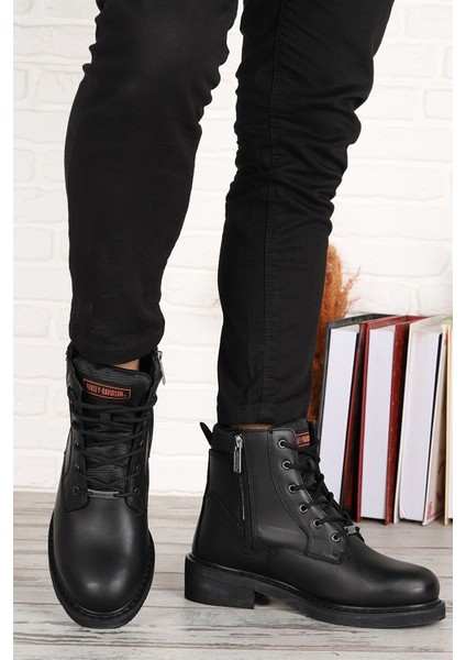 Jim Siyah Yağlı Deri Erkek Bot Postal Ayakkabı V2 modelleri