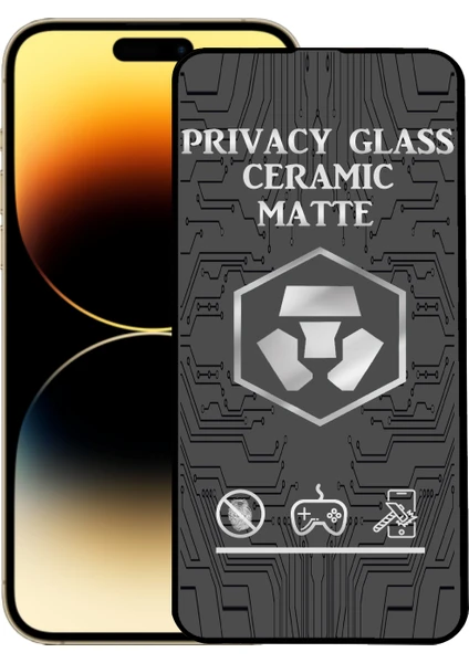 Caseart Apple iPhone 14 Pro Tam Kaplayan Mat Seramik Nano Esnek Hayalet Ekran Koruyucu