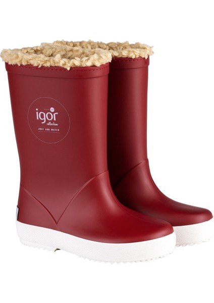 Splash Nautico Çocuk Kürklü Kırmızı Yağmur Çizmesi W10207-005 V4