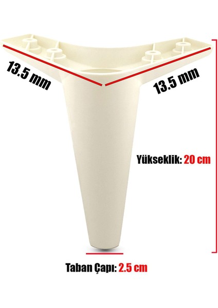 Mobilya Kanepe Sehpa Tv Ünitesi Konsol Koltuk Ayağı Aytaşı Krem Ayakları 20 Cm