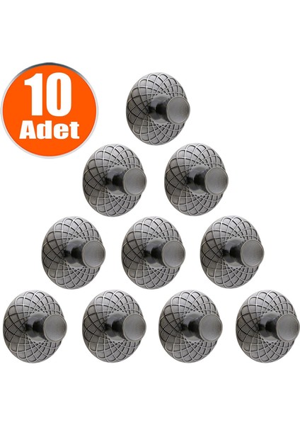 Dinar Çekmece Dolap Kapak Kulpu Kulbu Füme Metal Kulp (10 Adet)
