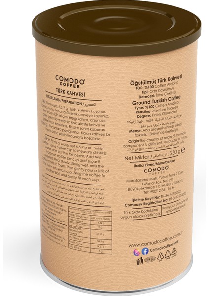 Orta Kavrum Türk Kahvesi 250G x 2 Adet Metal Teneke Kutu 500 gr fiyatları