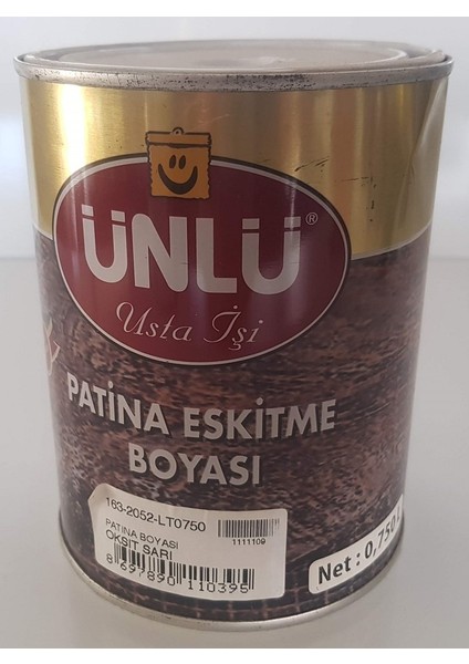 Ünlü Patina Boyası 1/1 1lt Oksit Sarı