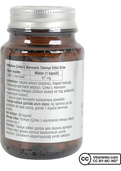 Çinko L-Karnosin 30 Kapsül