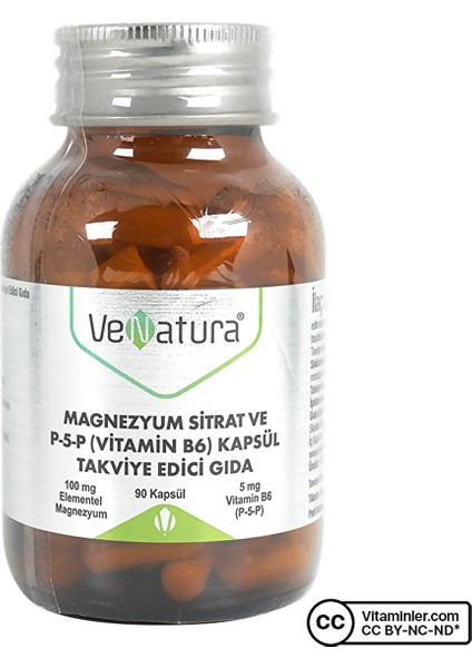 Magnezyum Sitrat Ve P-5-P (Vitamin B6) 90 Kapsül