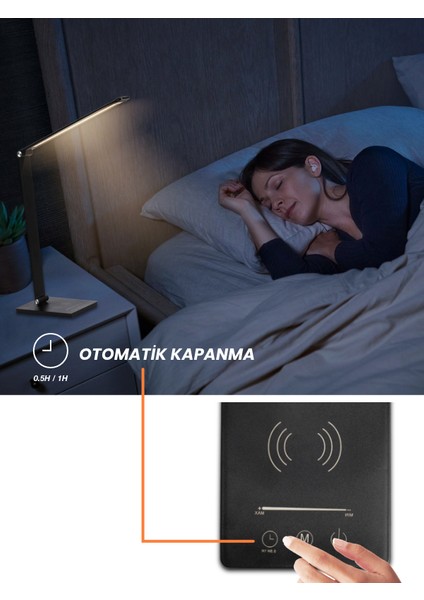 Kablosuz Wireless Usb şarj Masa Lambası Led 5 renk ayarlanabilir