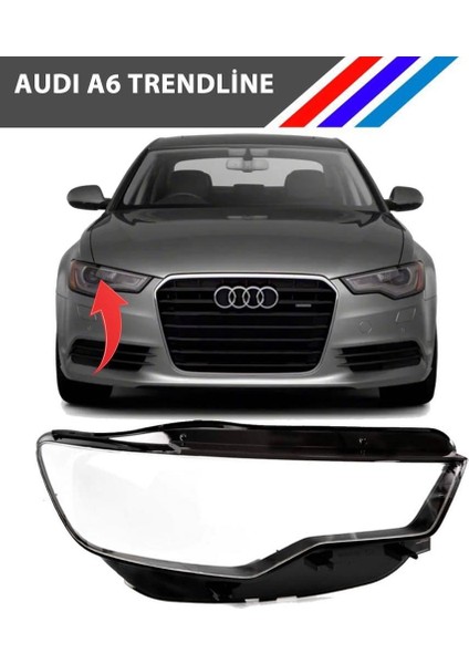 Audi A6 - C7 Ön Sağ Far Camı Tırnaklı 2011 - 2014 modelleri