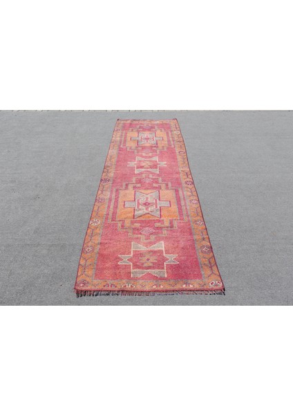 Türk Halısı, Eskitme Halı, Halı, 98X296 cm Pempe Halı, Bahçe Koridor Halı, Bohemsı Merdiven Halı, 9