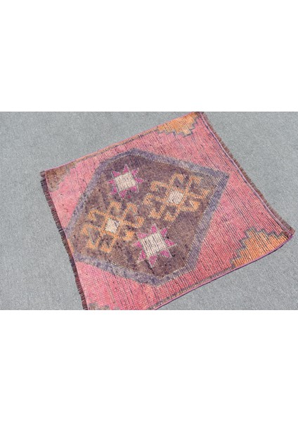 Türk Halısı, Eskitme Halı, Halı, 90X93 cm Pempe Halı, Organik Hediyelik Halı, El Yapımı Mutfak Halı, fiyatları