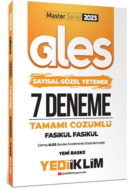 2023 Master Serisi ALES Sayısal - Sözel Yetenek Tamamı Çözümlü 7 Fasikül Deneme