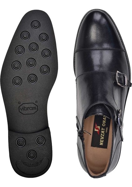 Deri Siyah Klasik Fermuarlı Erkek BOT-11300- fırsatları