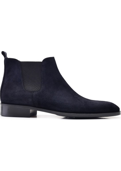 Deri Lacivert Kösele Chelsea Erkek Bot -11921-