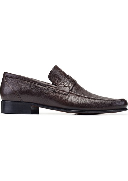 Kahverengi Klasik Loafer Kösele Erkek Ayakkabı -7005-