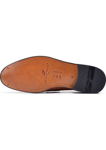 Kahverengi Klasik Loafer Kösele Erkek Ayakkabı -7005-