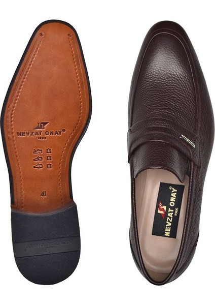 Kahverengi Klasik Loafer Kösele Erkek Ayakkabı -7000- modelleri