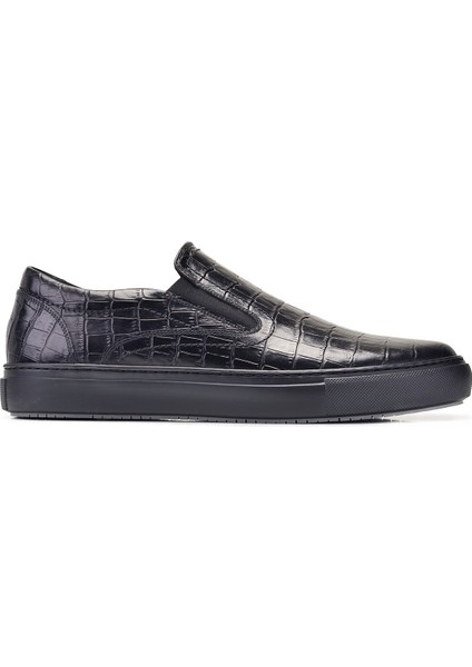 Deri Siyah Sneaker Erkek Ayakkabı -11169-