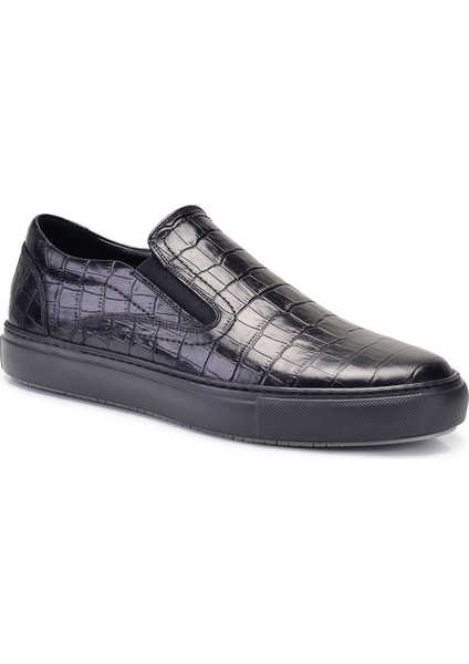 Deri Siyah Sneaker Erkek Ayakkabı -11169-