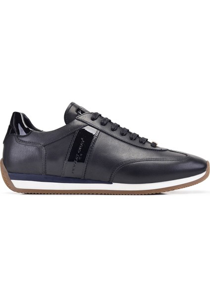 Siyah Ant Siyah Rugan Sneaker Ayakkabı -11481-