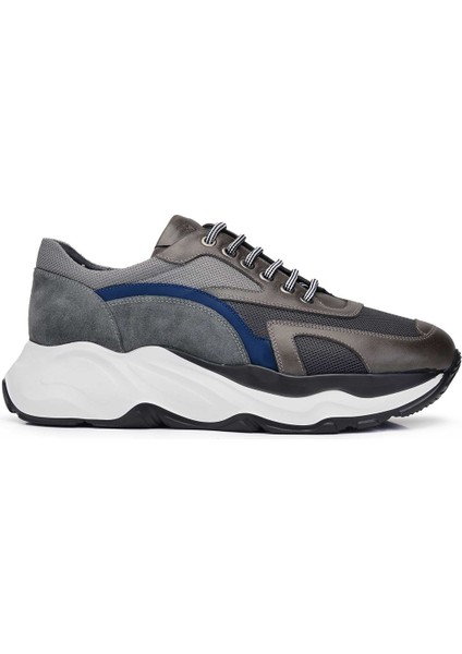 Deri Gri Sneaker Erkek Ayakkabı -11747-