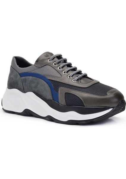 Deri Gri Sneaker Erkek Ayakkabı -11747-