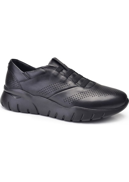 Siyah Baskı Bağsız Sneaker Erkek -10960-