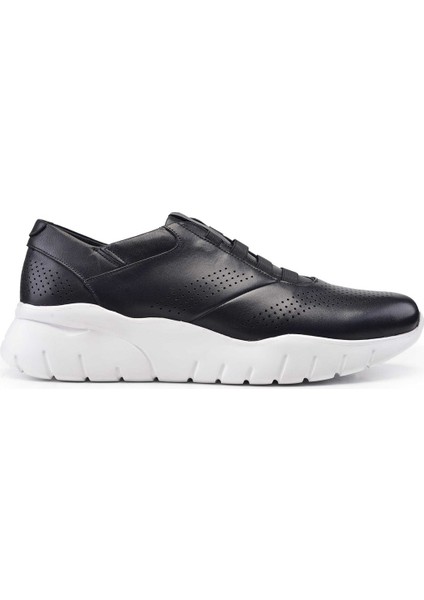 Siyah Baskı Beyaz Taban Sneaker -10961-