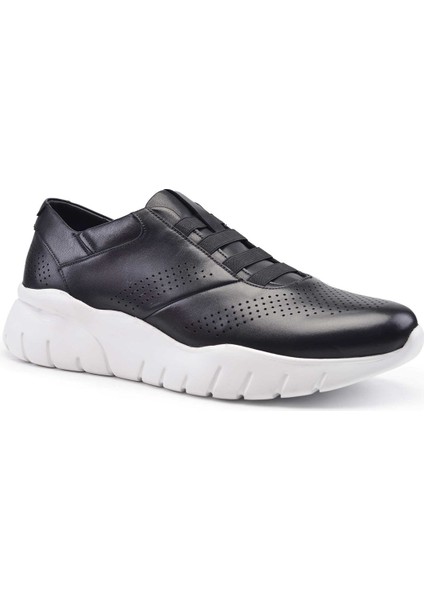 Siyah Baskı Beyaz Taban Sneaker -10961-