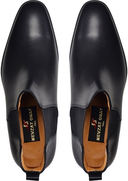 Deri Siyah Günlük Chelsea Erkek Bot -11963- modelleri