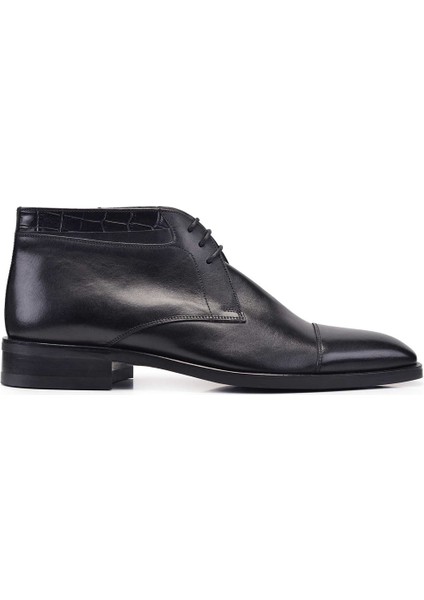 Deri Siyah Klasik Bağcıklı Erkek BOT-11298-