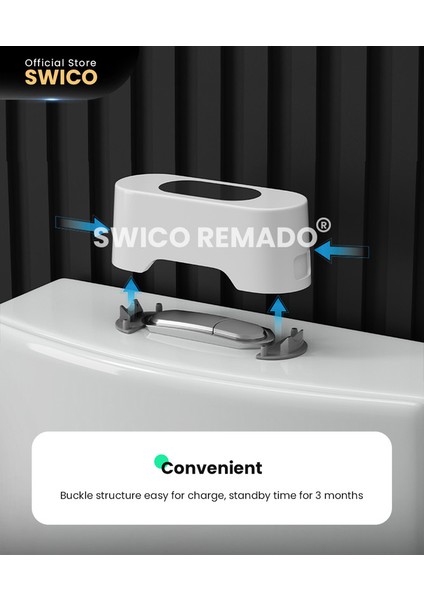 Şarj Edilebilir Otomatik Temassız Tuvalet Sifonu - Beyaz (Yurt Dışından) fırsatları