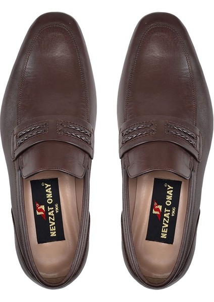 Kahverengi Klasik Loafer Kösele Erkek Ayakkabı -12317-
