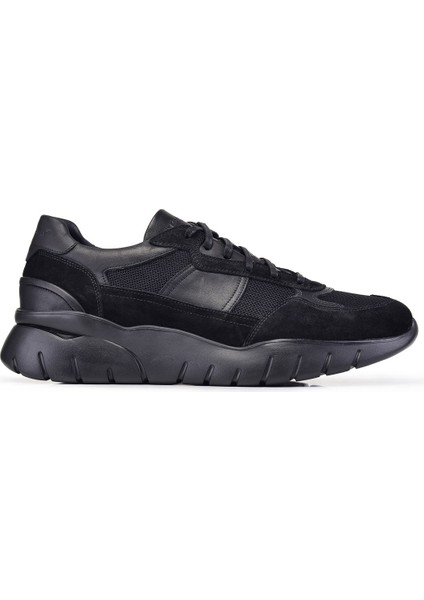 Süet Siyah Deri Sneaker -10847-