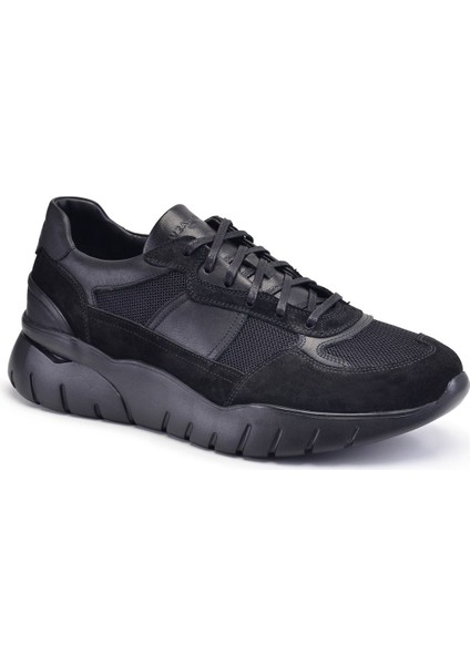 Süet Siyah Deri Sneaker -10847-