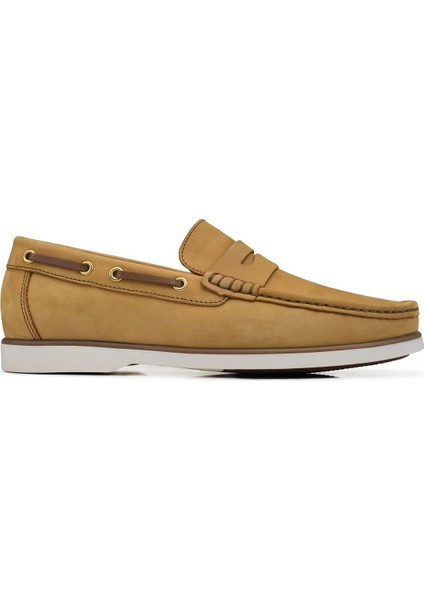 Taba Bağcıksız Yazlık Loafer Erkek Ayakkabı -12630-