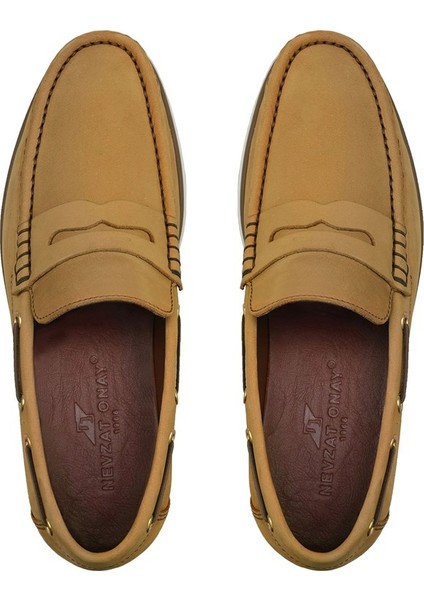 Taba Bağcıksız Yazlık Loafer Erkek Ayakkabı -12630- modelleri
